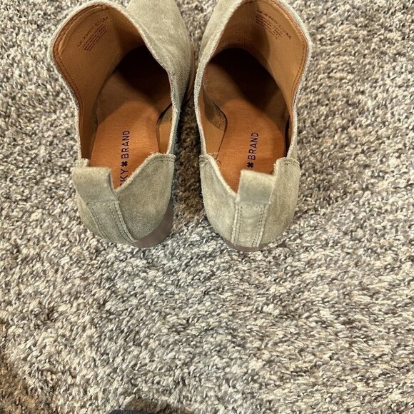 Lucky Brand Jorry Women's Ankle Boots Size 5.5 M Green Suede Leather Block Heel - Picture 10 of 11